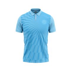Blue pattern polo shirts