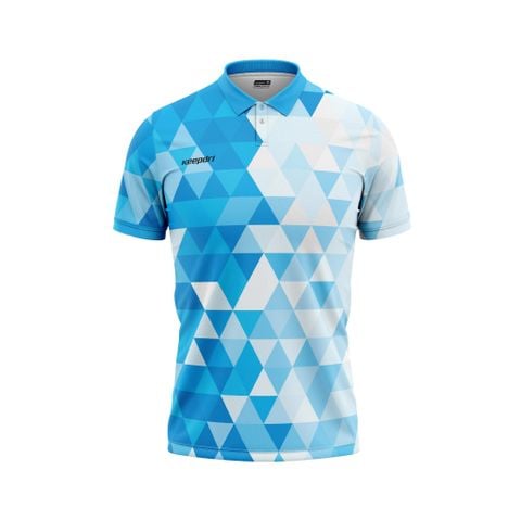 Áo Pickleball - Tennis polo họa tiết xanh ya phối trắng