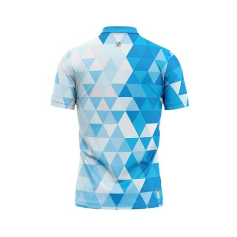 Áo Pickleball - Tennis polo họa tiết xanh ya phối trắng