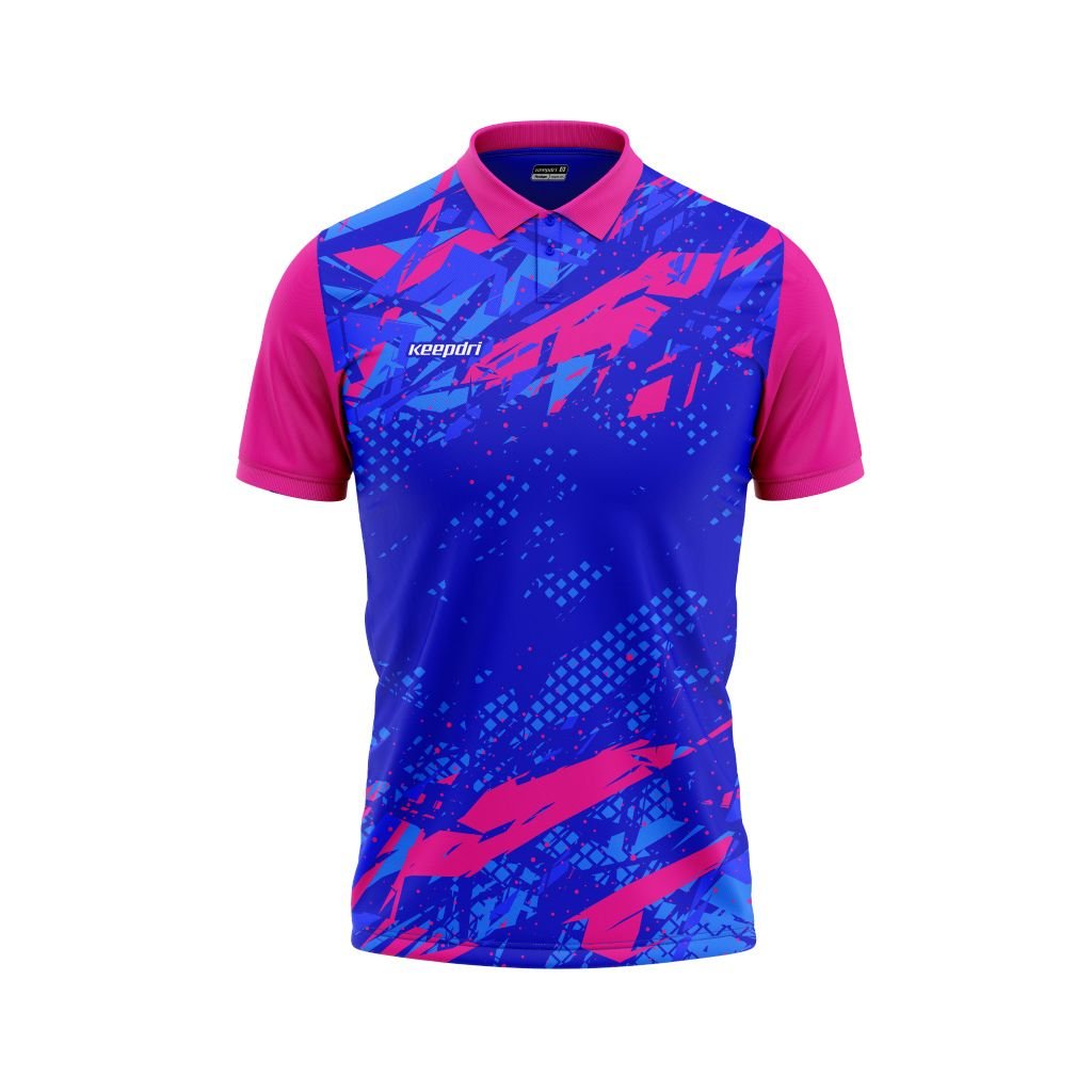Áo Pickleball - Tennis polo họa tiết xanh bích phối màu