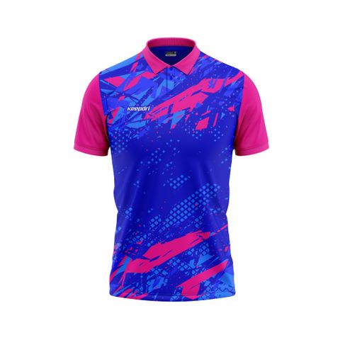 Áo Pickleball - Tennis polo họa tiết xanh bích phối màu