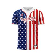 Custom Baseball Jerseys - USA Flag Pattern BB02