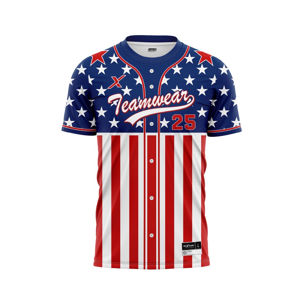 Custom Baseball Jerseys - USA Flag Pattern BB01
