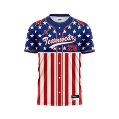 Custom Baseball Jerseys - USA Flag Pattern BB01