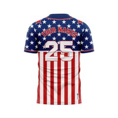 Custom Baseball Jerseys - USA Flag Pattern BB01
