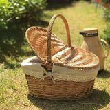  Giỏ picnic đan mây tre vintage N01 