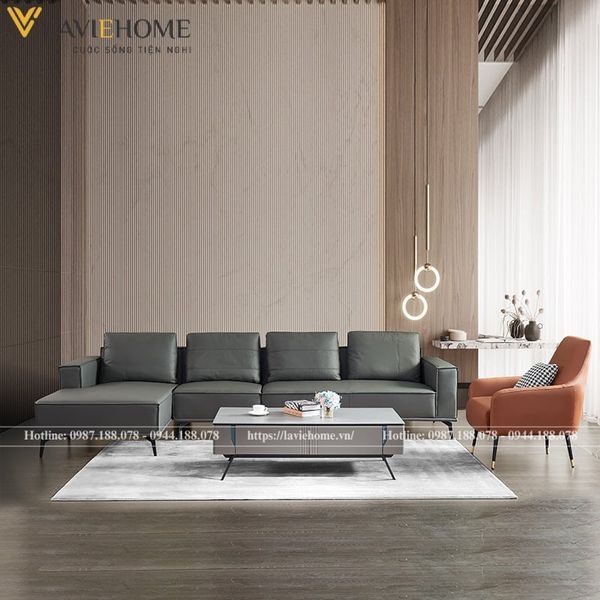 Sofa gỗ da hiện đại Marci