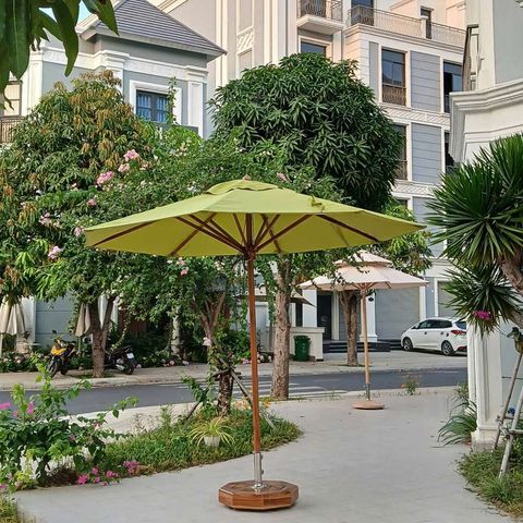 Ô dù chính tâm gỗ teak cao cấp ngoài trời