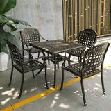  Bộ Bàn Vuông Nhôm Đúc Ngoài Trời V80 + DPAV4 