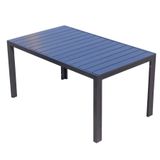  Bàn Chữ Nhật Đen Ngoài Trời Khung Nhôm Nan Polywood HPD19 