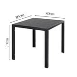  Bộ Bàn Vuông Đen Ngoài Trời HPD8 + HPG6 