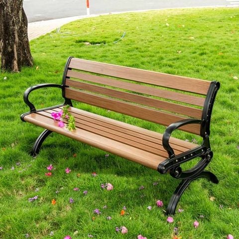 ghế công viên khung nhôm nan gỗ