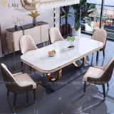  Bộ Bàn Ăn Mặt Đá Luxury + Ghế Monet 
