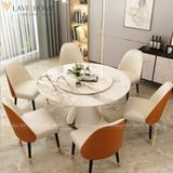  Bàn Ăn Tròn 2 Mặt Đá Xoay Melisa 