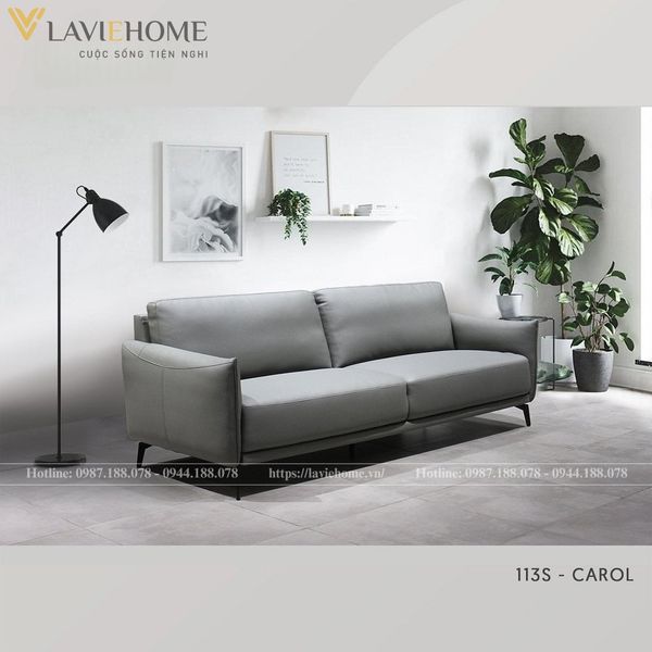 Sofa da phòng khách nhỏ Carol