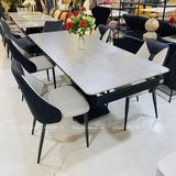  Bộ Bàn Ăn Mặt Đá Oracle + Ghế Caven – Hiện Đại & Sang Trọng 