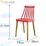  Ghế Nhựa PP Chân Sắt Giả Gỗ S3044 – Đơn Giản & Hiện Đại 