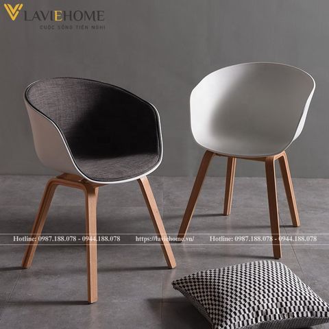  Ghế Nhựa Bọc Vải Chân Sắt Giả Gỗ DPA24 