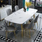  Bộ Bàn Ăn Mặt Đá Agnes Ghế Aurora Thiết Kế Hiện Đại 