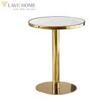  Bàn Tròn Chân Inox Mạ Vàng DPB28 – Sang Trọng, Hiện Đại, Đẳng Cấp 