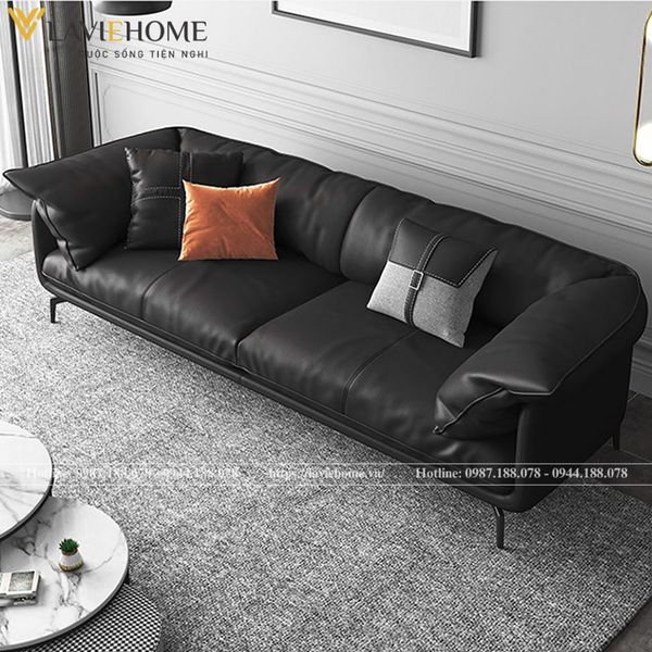 Sofa gỗ da hiện đại Leon