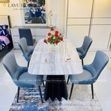  Bộ Bàn Ăn Mặt Đá Lana + Ghế Royal – Sang Trọng & Tinh Tế 