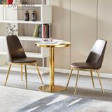  Bàn Tròn Chân Inox Mạ Vàng DPB28 – Sang Trọng, Hiện Đại, Đẳng Cấp 