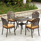  Bộ Bàn Vuông Nhôm Đúc Ngoài Trời V80 + DPAV4 