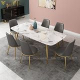  Bộ Bàn Ăn Mặt Đá Agnes Ghế Aurora Thiết Kế Hiện Đại 