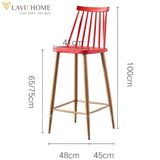  Ghế Bar Nhựa PP Chân Sắt Sơn Tĩnh Điện S3044B 