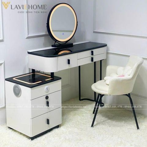  Bàn Trang Điểm AKBP012 – Hiện Đại, Tiện Ích Với Loa Sạc Cảm Ứng Và Sạc Không Dây 