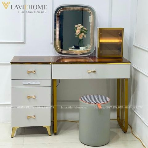  Bàn Trang Điểm AKY832 – Thiết Kế Đẳng Cấp Với Mặt Kính Cường Lực 
