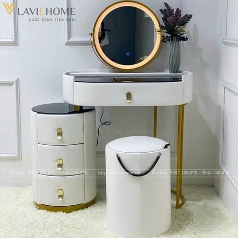  Bàn Trang Điểm AKBP20 – Thiết Kế Sang Trọng, Tinh Tế Với Mặt Kính Cường Lực 