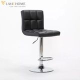  Ghế Bar Da Kẻ Chân Trụ Xoay Cao Cấp DPE24 