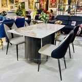  Bộ Bàn Ăn Mặt Đá Maya + Ghế Caven – Đẳng Cấp & Hiện Đại 