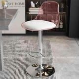  Ghế bar xoay chân mạ lưng nhựa trong DPE07A 