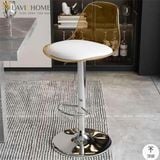  Ghế bar xoay chân mạ lưng nhựa trong DPE07A 