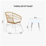  Bộ Bàn Ghế Ban Công CB395244 - Thiết Kế Tinh Tế, Bền Bỉ, Phù Hợp Không Gian Ngoài Trời 