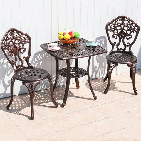 Bộ bàn 2 ghế nhôm đúc ngoài trời, thiết kế sang trọng, bền bỉ