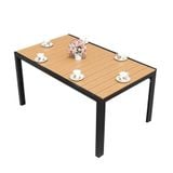  Bộ Bàn Chữ Nhật Ngoài Trời Khung Nhôm Nan Polywood HPBNG1 + HPG2 