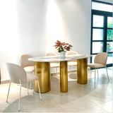  Bộ Bàn Ăn Mặt Đá Oval Pandora + Ghế Priceton - Sự Kết Hợp Đẳng Cấp Và Hiện Đại 