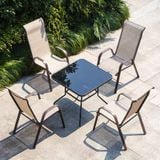  Bàn Ngoài Trời Khung Thép Mặt Kính Cường Lực DPBV27A 