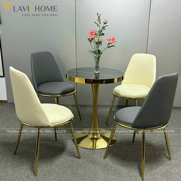 Ghế cafe chân sắt mặt gỗ