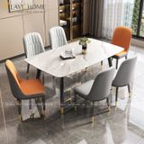  Bộ Bàn Ăn Mặt Đá Hebe + Ghế Monet Không Tay 