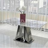  Bàn Ăn Inox Tráng Gương Mặt Đá Selene HAK69 