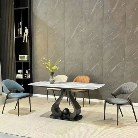 Bàn ăn hiện đại chân uốn mềm mại