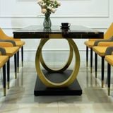  Bàn Ăn Inox Mạ Vàng Mặt Đá Luxury 2 - Đỉnh Cao Sang Trọng Và Hiện Đại 