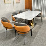  Bộ Bàn Ăn Mặt Đá Zigzac + Ghế Minotti 