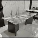  Bàn Ăn Inox Mạ Niken Mặt Đá Niken ADF102 – Sang Trọng, Đẳng Cấp, Bền Bỉ 