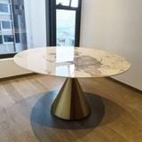  Bàn Ăn Tròn Thông Minh Chân Inox Mạ Đồng Mặt Đá Bonny 